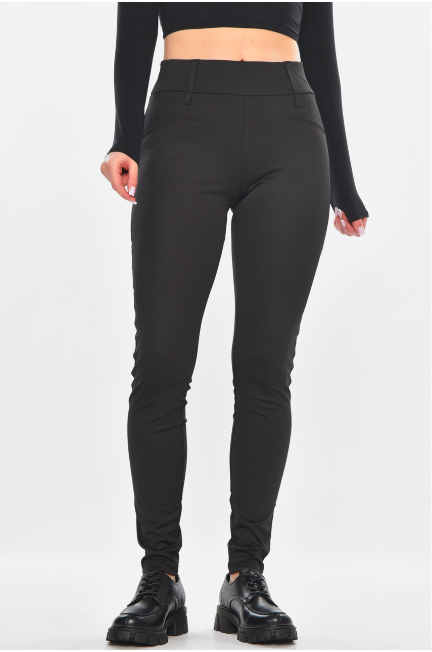 Лосини жіночі однотонні чорного кольору 2066 211138