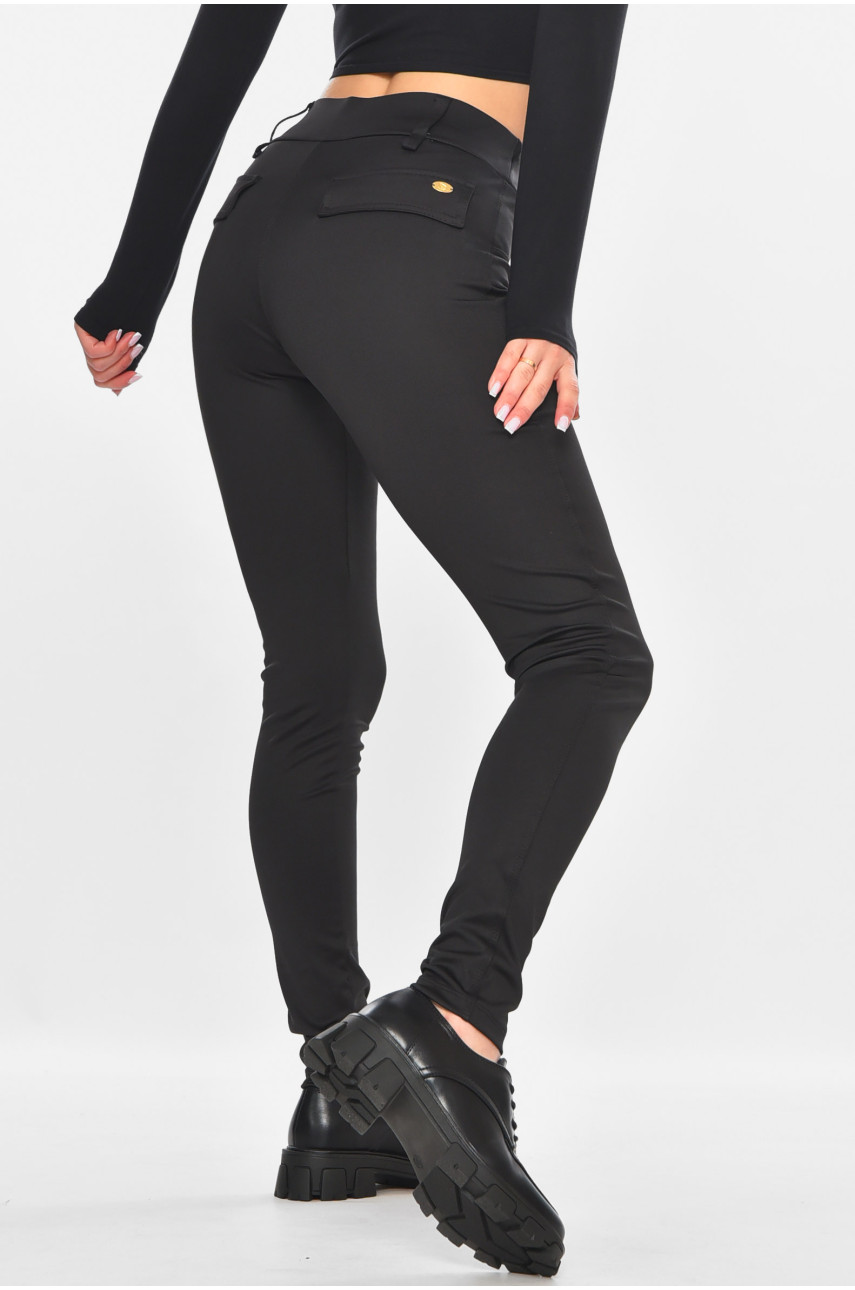 Лосини жіночі однотонні чорного кольору 2066 211138