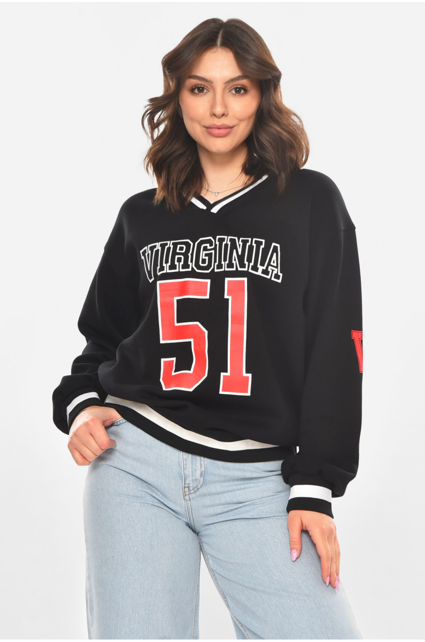 Худи женское черного цвета с принтом 25049 211139