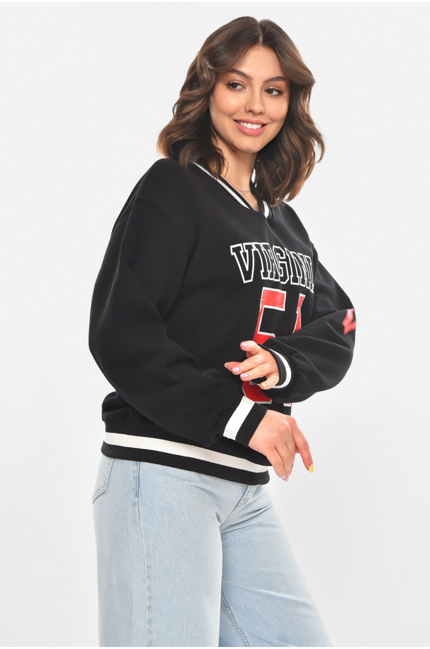 Худи женское черного цвета с принтом 25049 211139