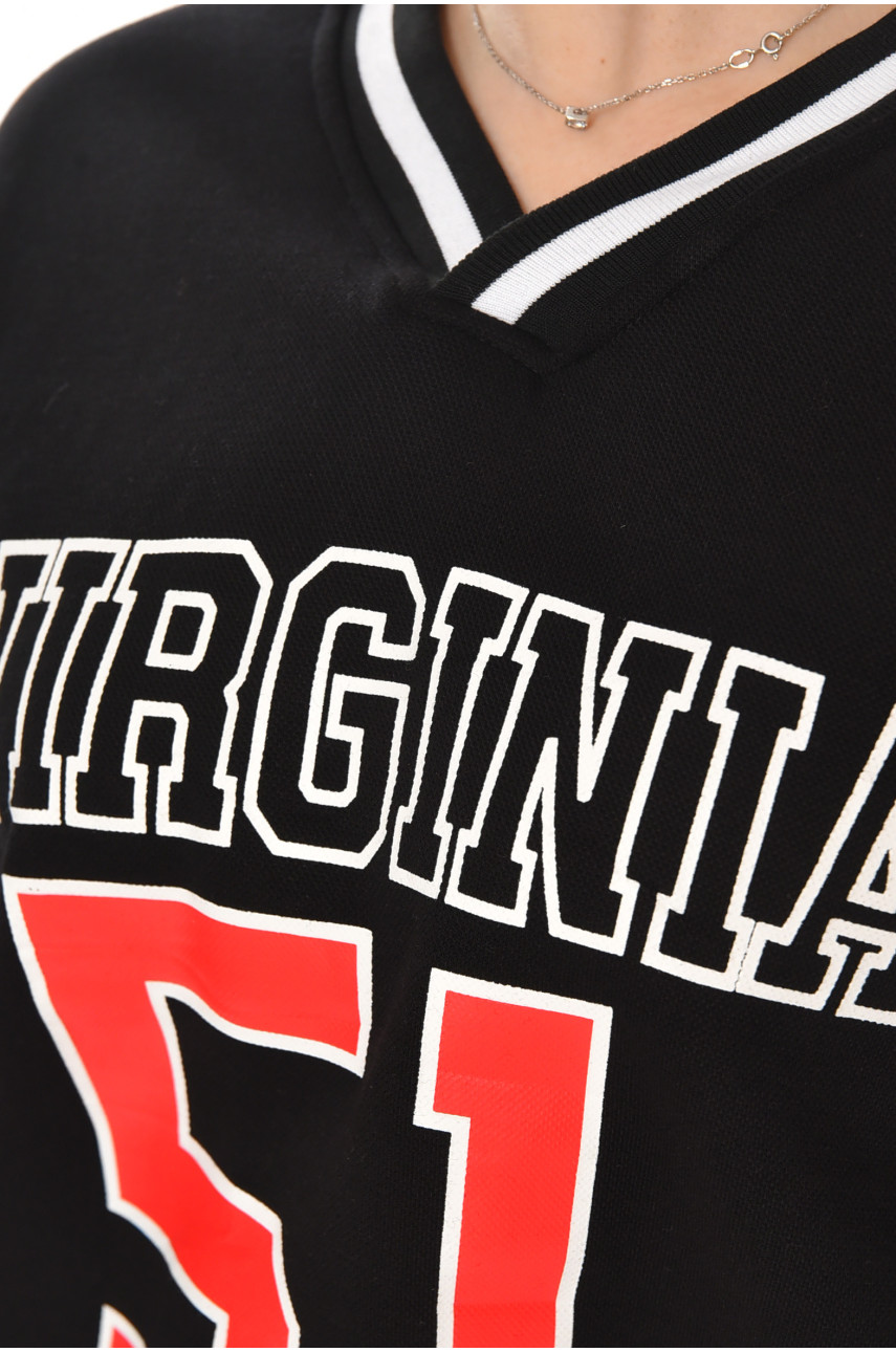 Худи женское черного цвета с принтом 25049 211139 Худи женское черного цвета с принтом 25049 211139