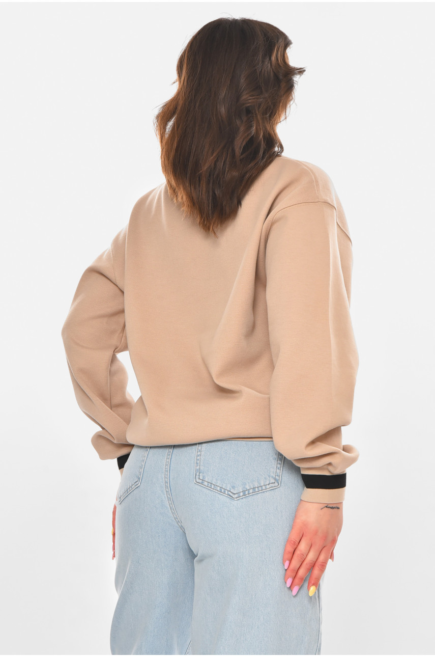 Худи женское бежевого цвета с принтом 25049 211140