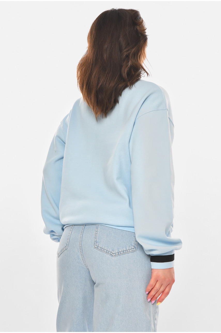 Худи женское голубого цвета с принтом 25049 211141