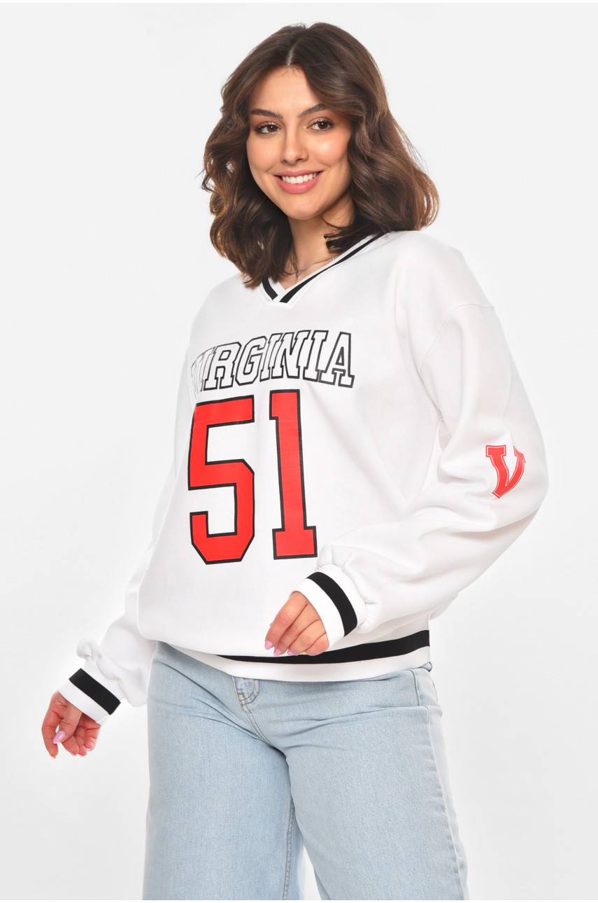 Худи женское белого цвета с принтом 25049 211142