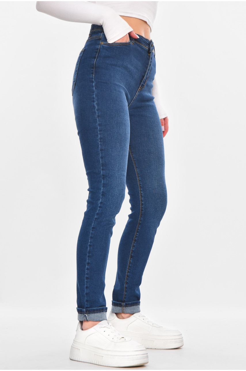 Джинсы женские однотонные синего цвета RF2001 211152