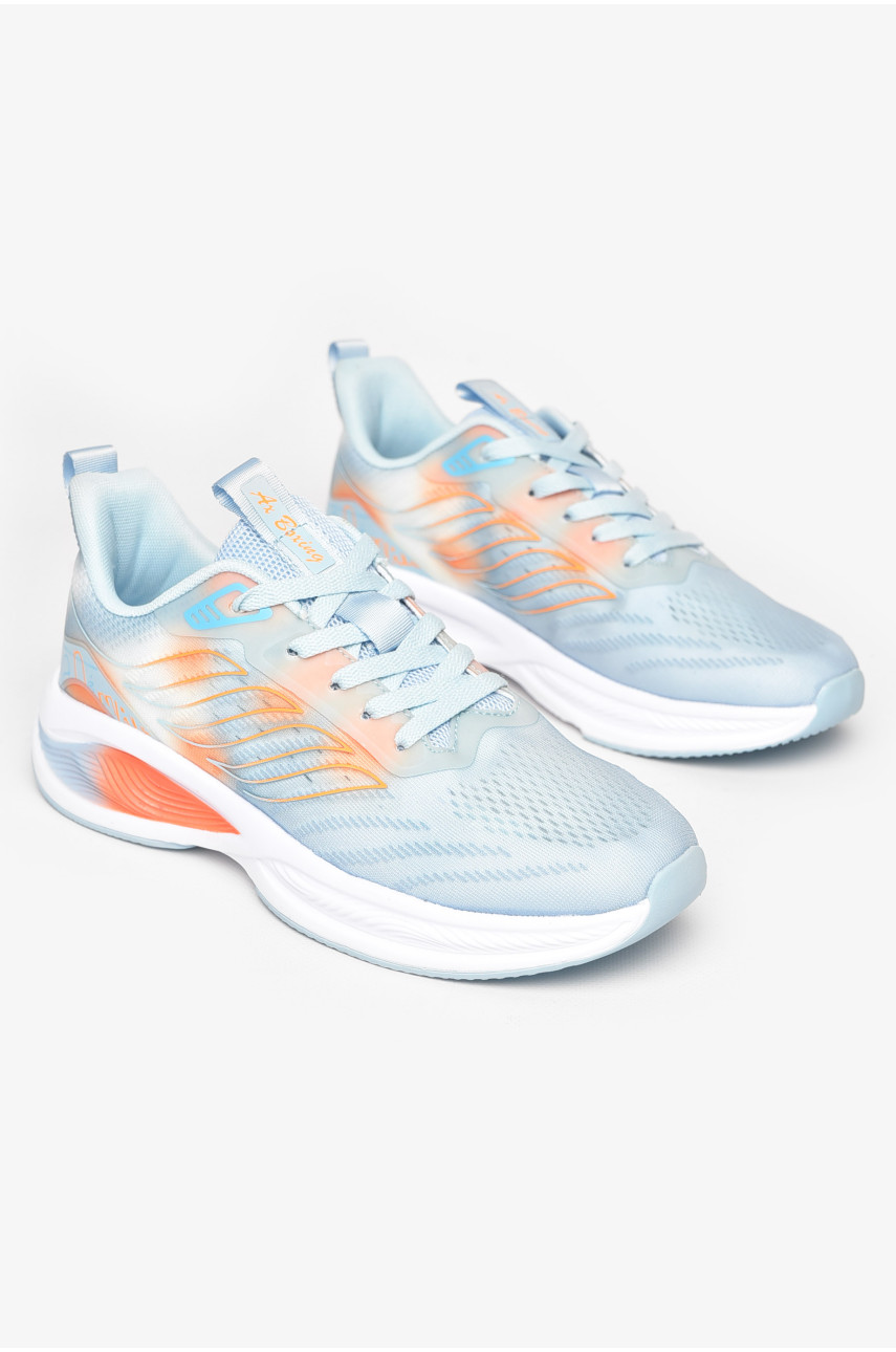 Кроссовки мужские голубого цвета на шнуровке 2849-2 211153