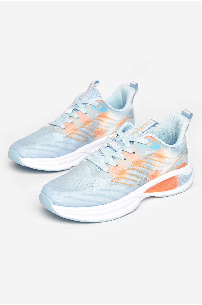 Кроссовки мужские голубого цвета на шнуровке 2849-2 211153