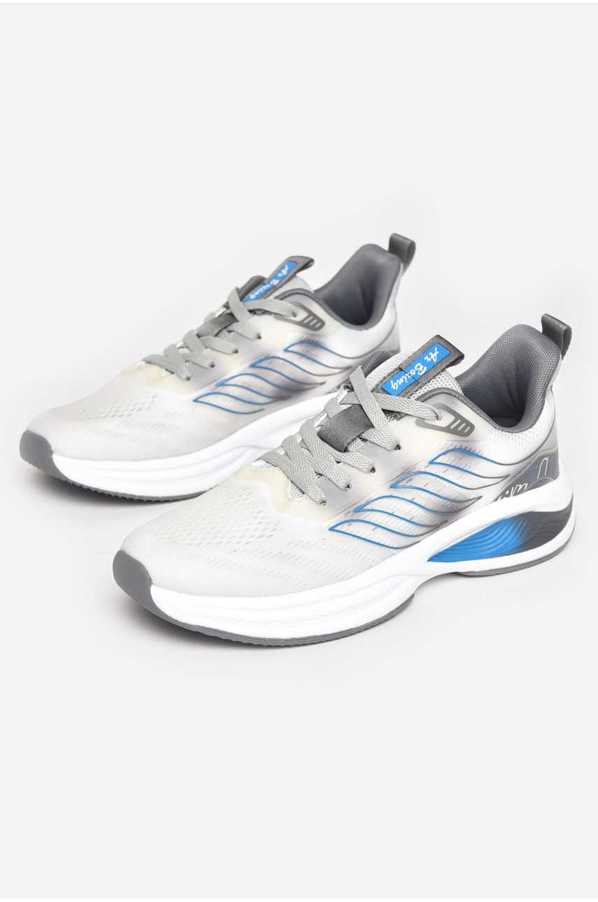 Кроссовки мужские светло-серого цвета на шнуровке 2849-4 211154