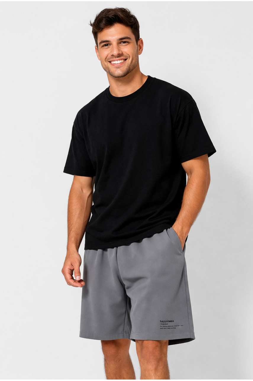 Шорты мужские однотонные серого цвета 21786 211155