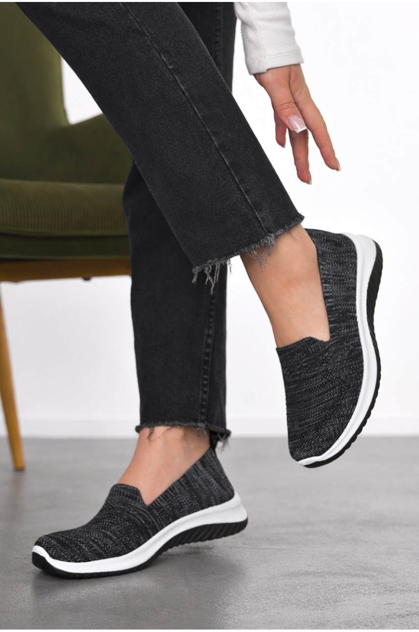 Мокасины женские черно-серого цвета н62-1 211157