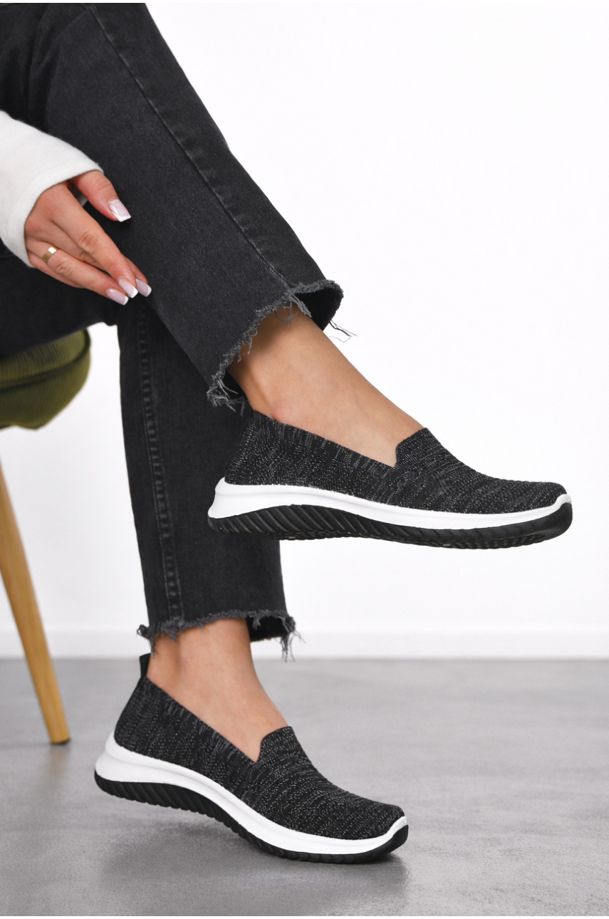 Мокасины женские черно-серого цвета н62-1 211157