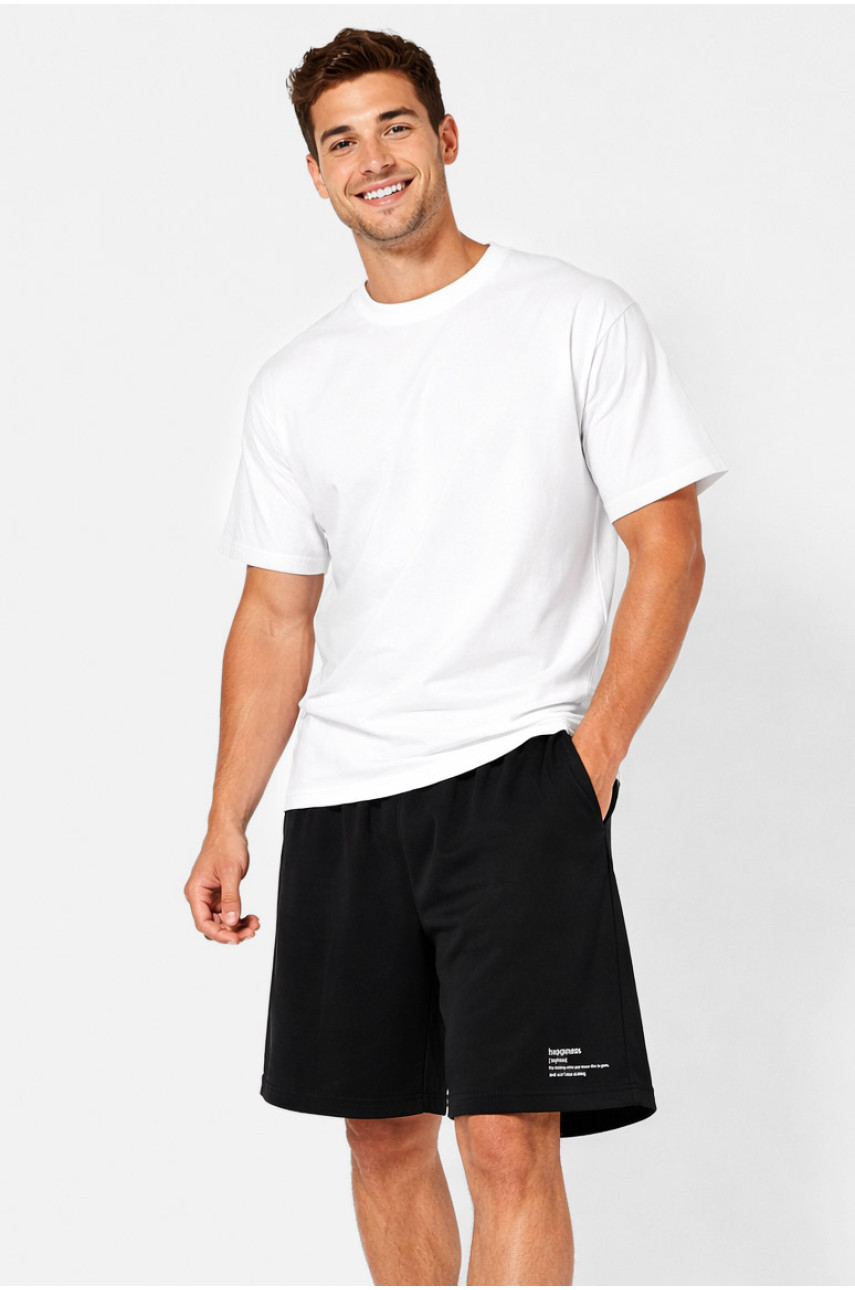 Шорты мужские однотонные черного цвета 21786 211158