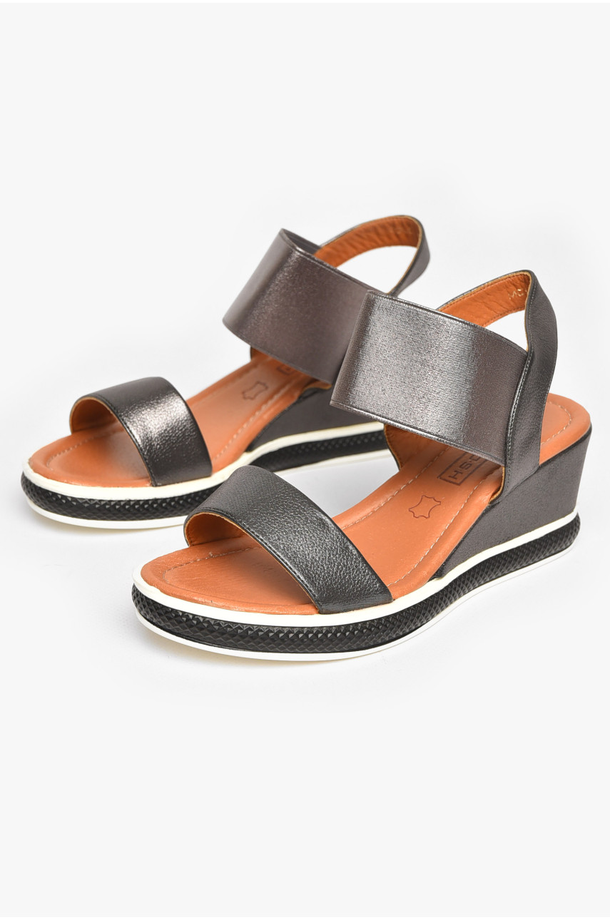 Босоножки женские серого цвета 995-L 211159