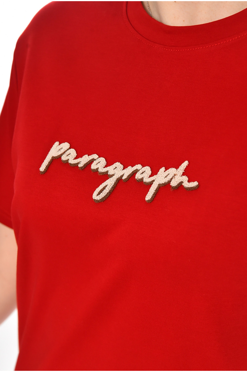 Футболка жіноча бордового кольору з принтом 211161