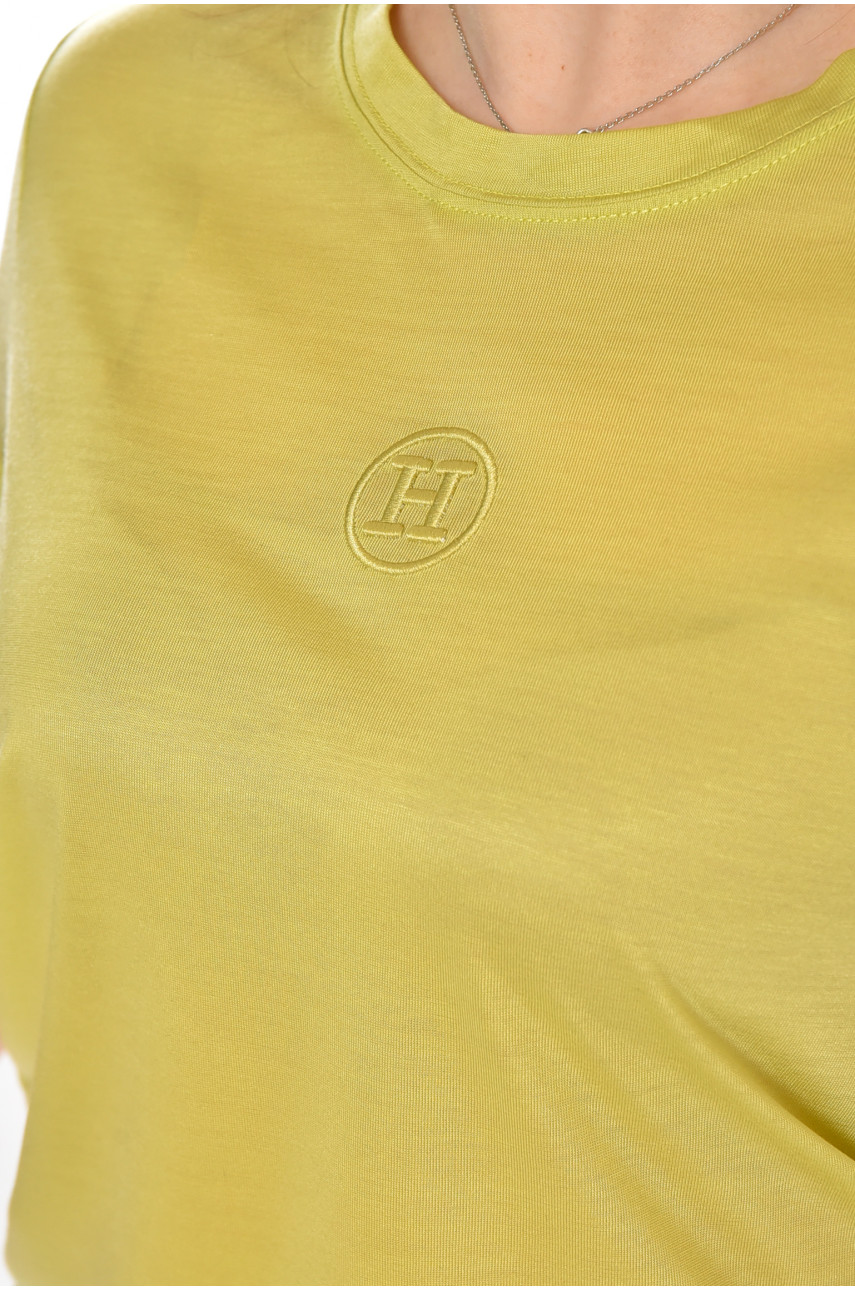 Футболка жіноча зеленого кольору з принтом 211164 Футболка жіноча зеленого кольору з принтом 211164