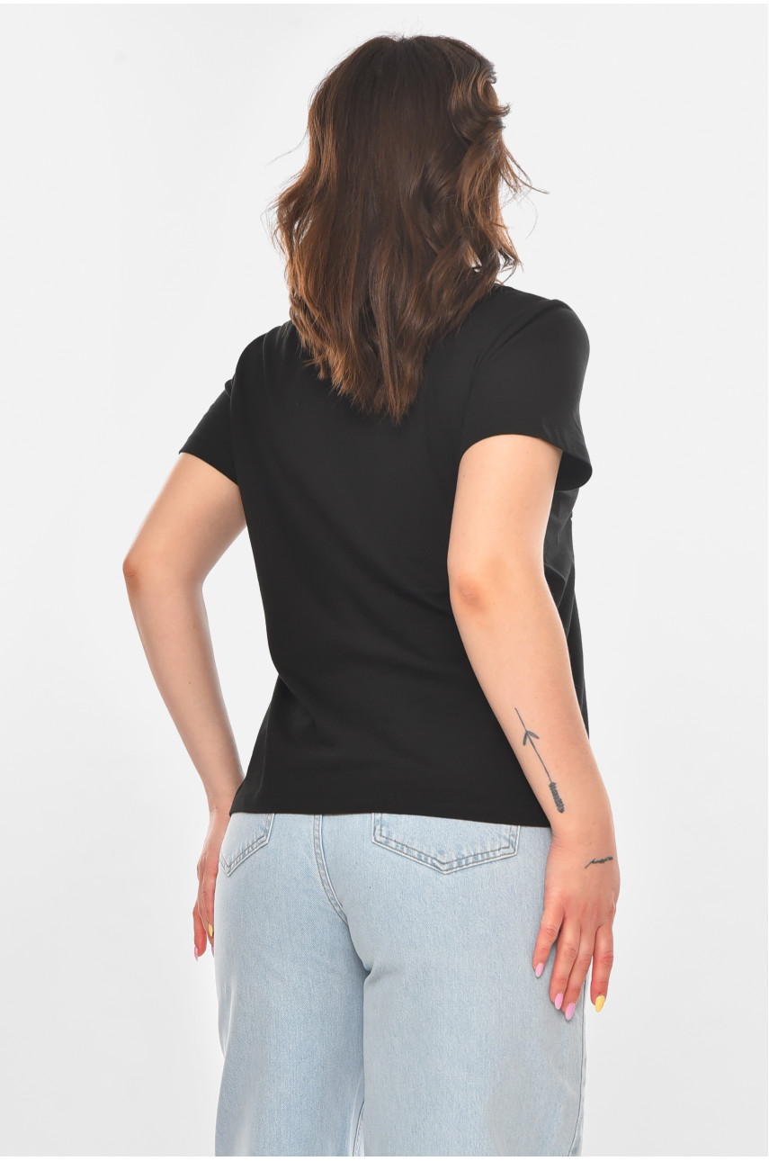 Футболка женская черного цвета 211175 Футболка женская черного цвета 211175
