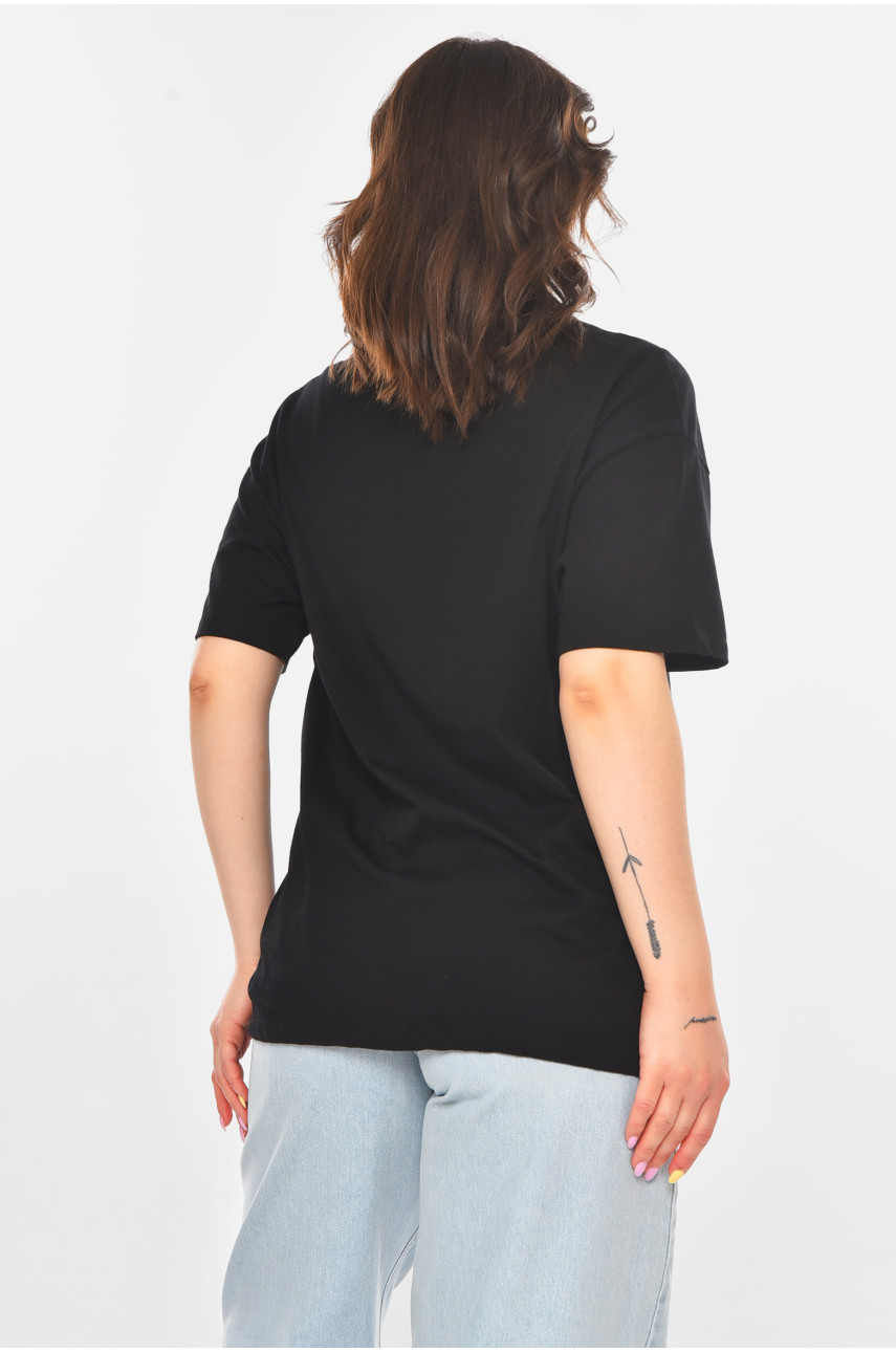 Футболка женская черного цвета 211181 Футболка женская черного цвета 211181