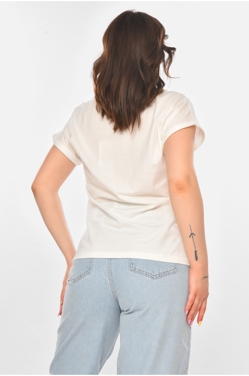 Футболка женская молочного цвета 211184