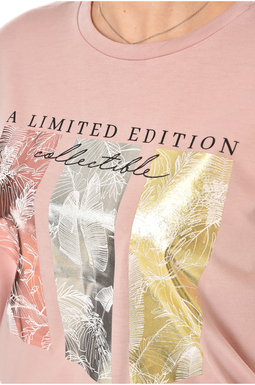 Футболка женская темно-розового цвета 211188