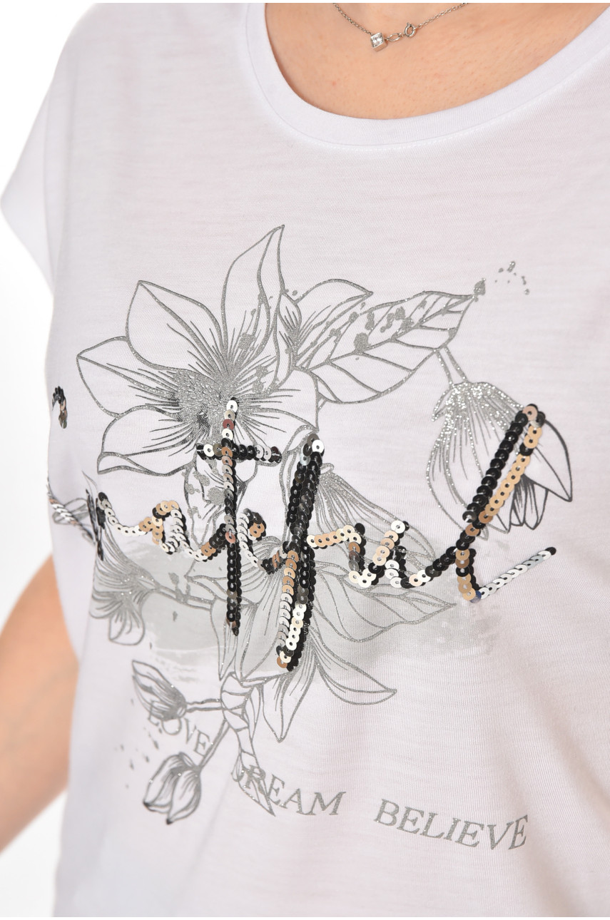 Футболка женская белого цвета 211189