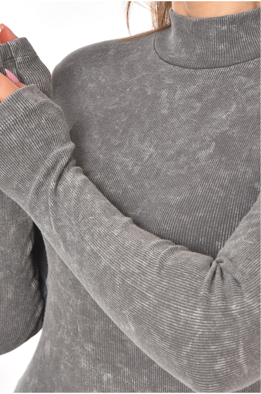 Платье женское однотонное удлиненное серого цвета 400236 211191 Платье женское однотонное удлиненное серого цвета 400236 211191