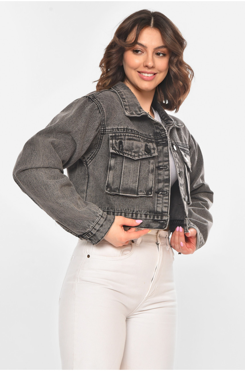 Куртка жіноча джинсова сірого кольору 6300-1 211194