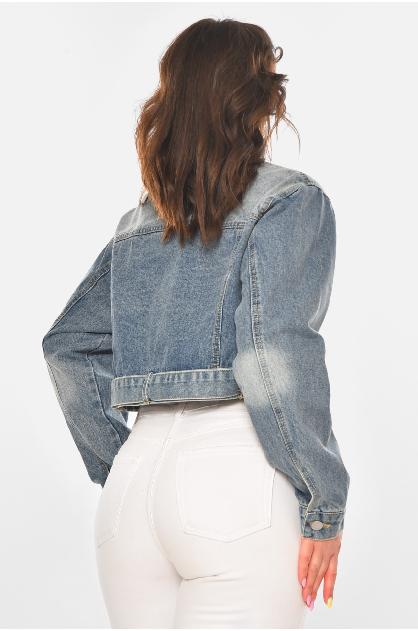 Куртка жіноча джинсова блакитного кольору 2301 211196 Куртка жіноча джинсова блакитного кольору 2301 211196