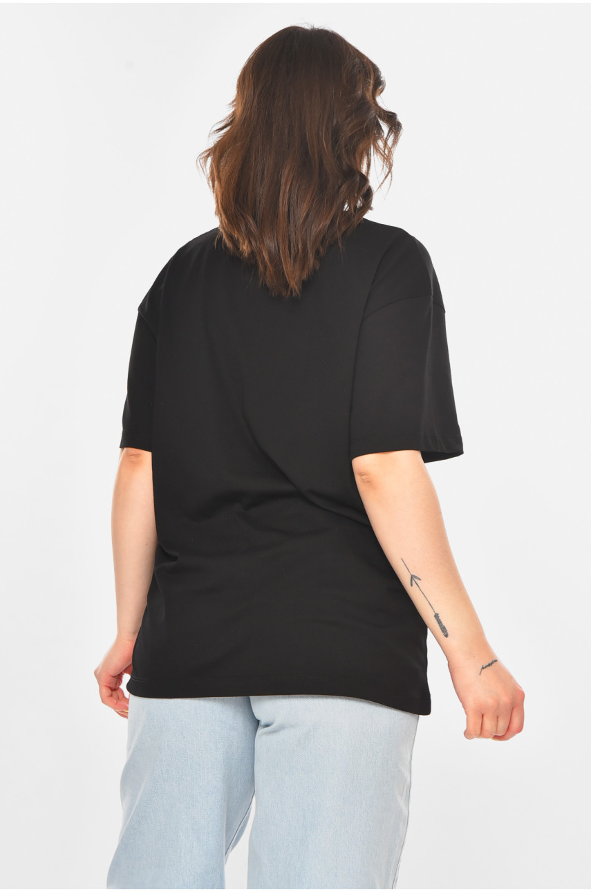 Футболка женская черного цвета 211202 Футболка женская черного цвета 211202