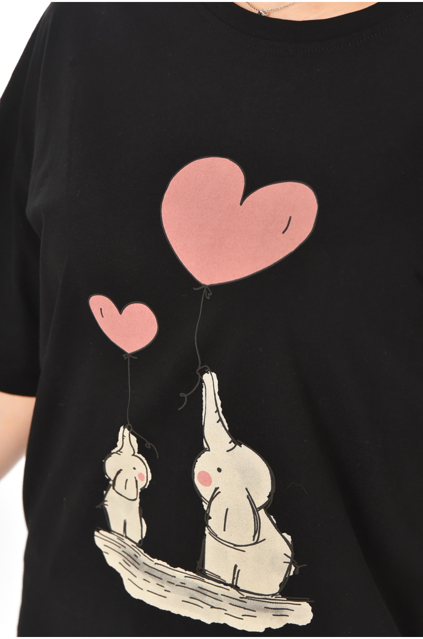 Футболка женская черного цвета 211203