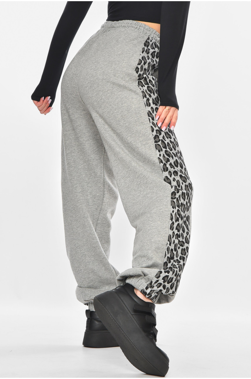 Штаны женские серого цвета со вставками 2763 211206
