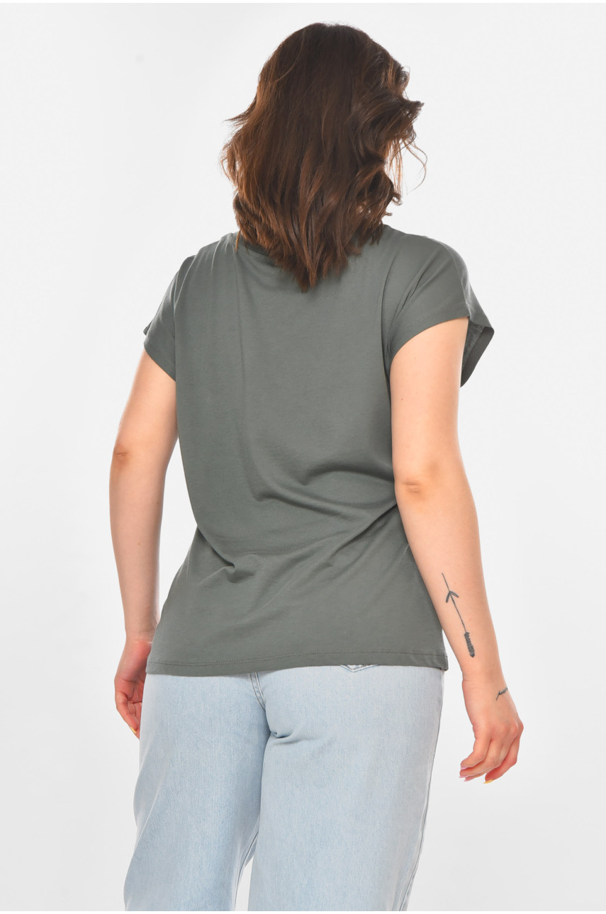 Футболка женская цвета хаки 211208 Футболка женская цвета хаки 211208