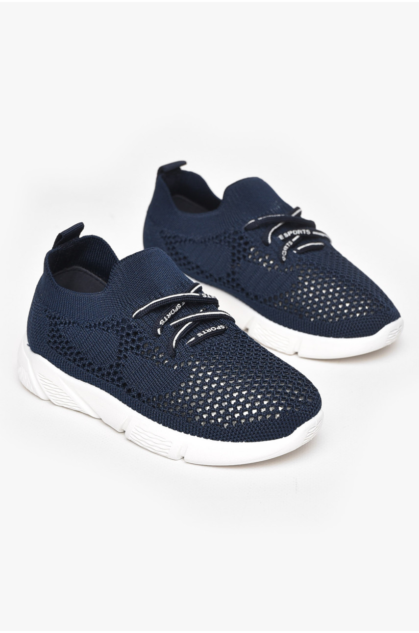 Кросівки дитячі синього кольору на шнурівці 294С-7 211214