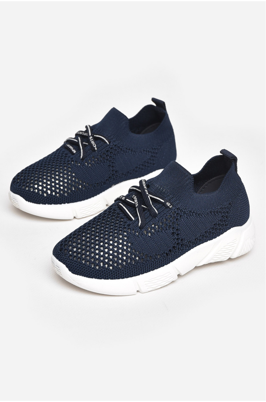 Кросівки дитячі синього кольору на шнурівці 294С-7 211214