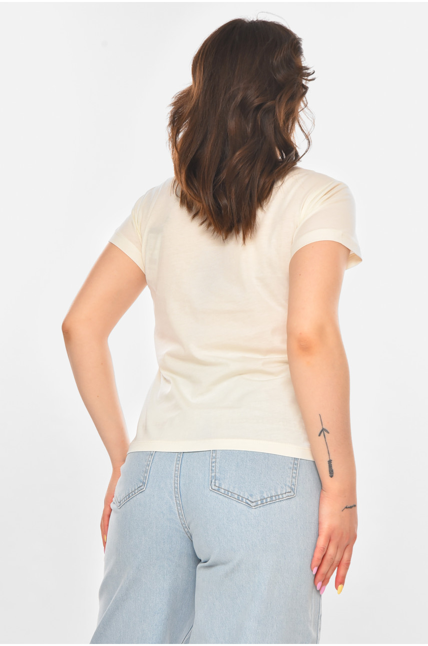 Футболка женская молочного цвета 211220