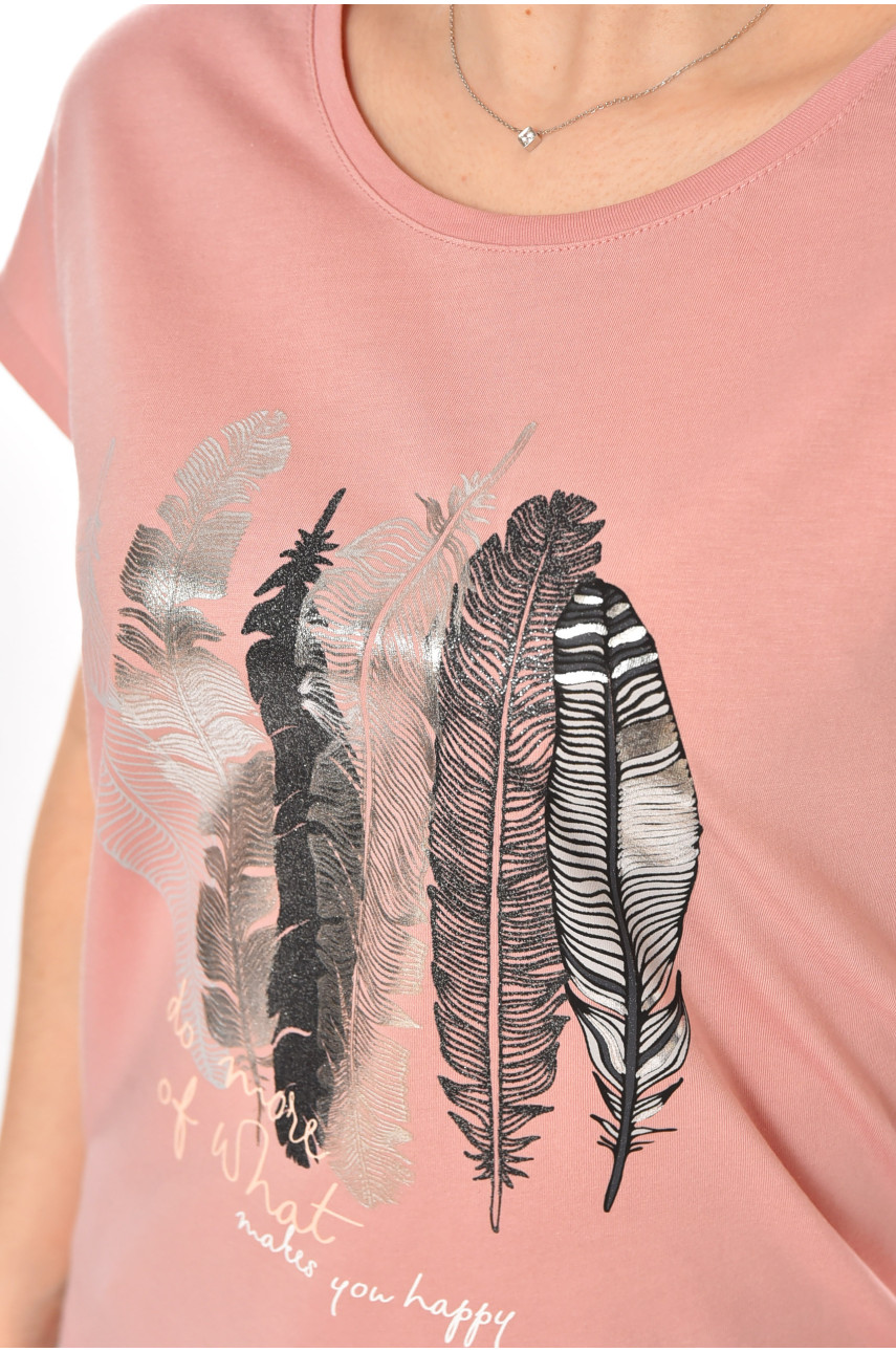 Футболка женская розового цвета 211224