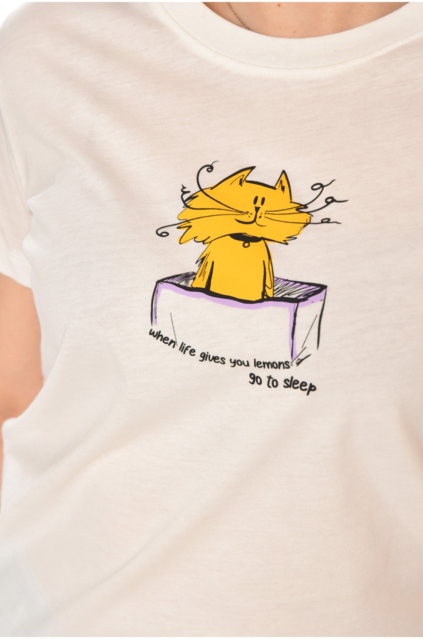 Футболка женская белого цвета 211225