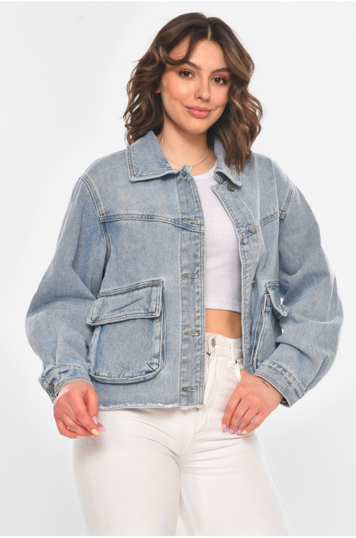 Джинсовка женская голубого цвета 211228