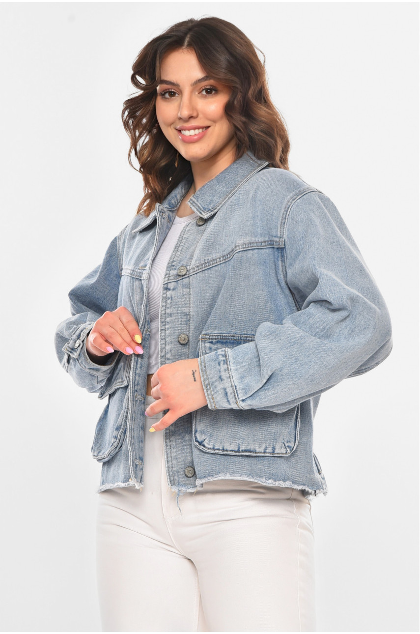 Джинсовка женская голубого цвета 211228