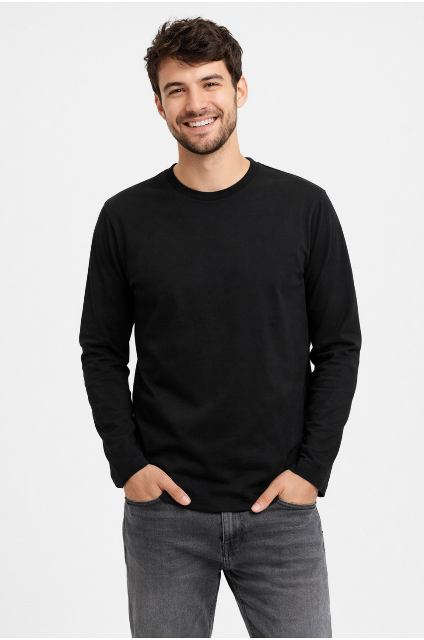 Кофта чоловіча напівбатальна однотонна чорного кольору GP105 211230