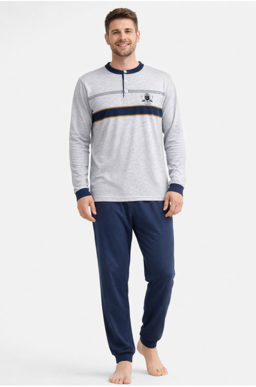 Пижама мужская серого цвета с принтом 70438 211236