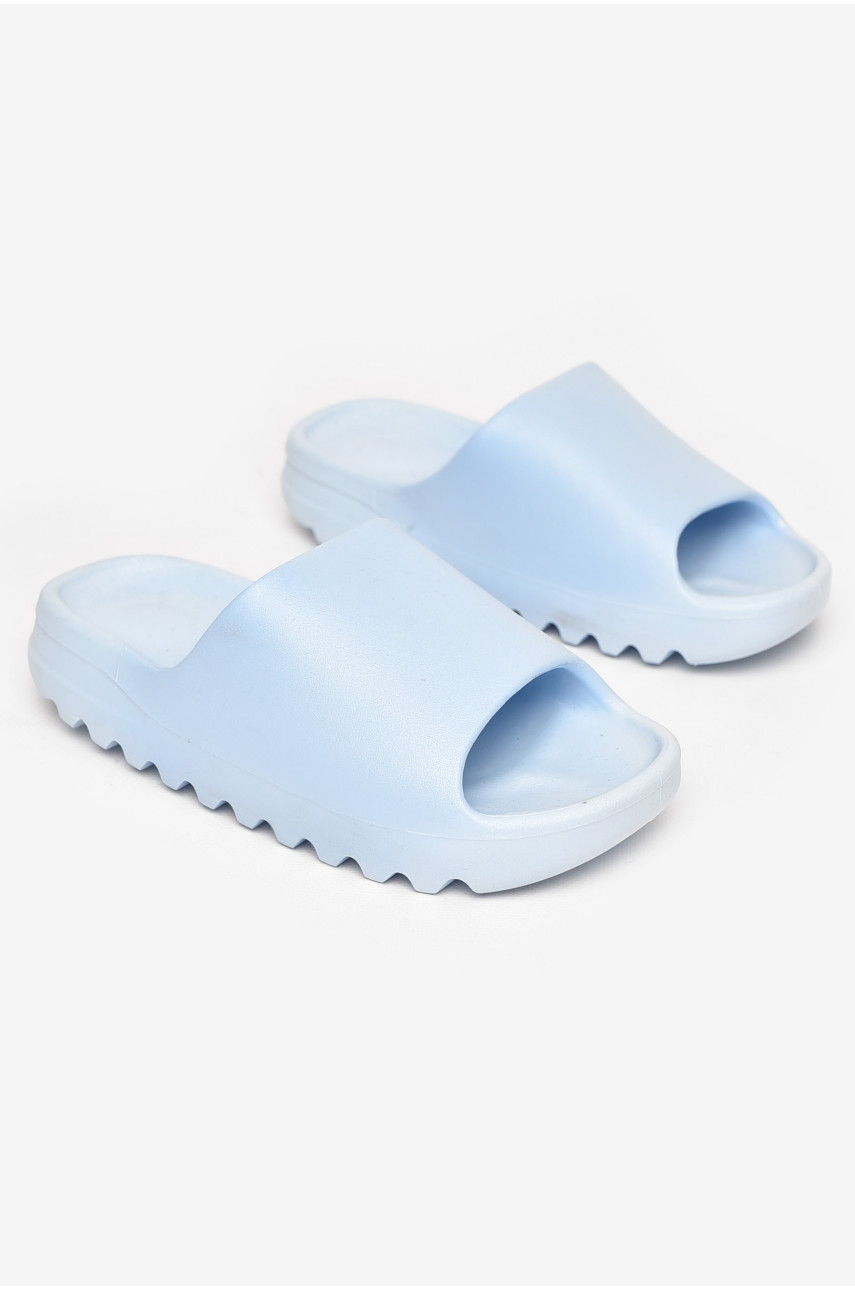 Шлепанцы резиновые женские голубого цвета 9017-6 211239