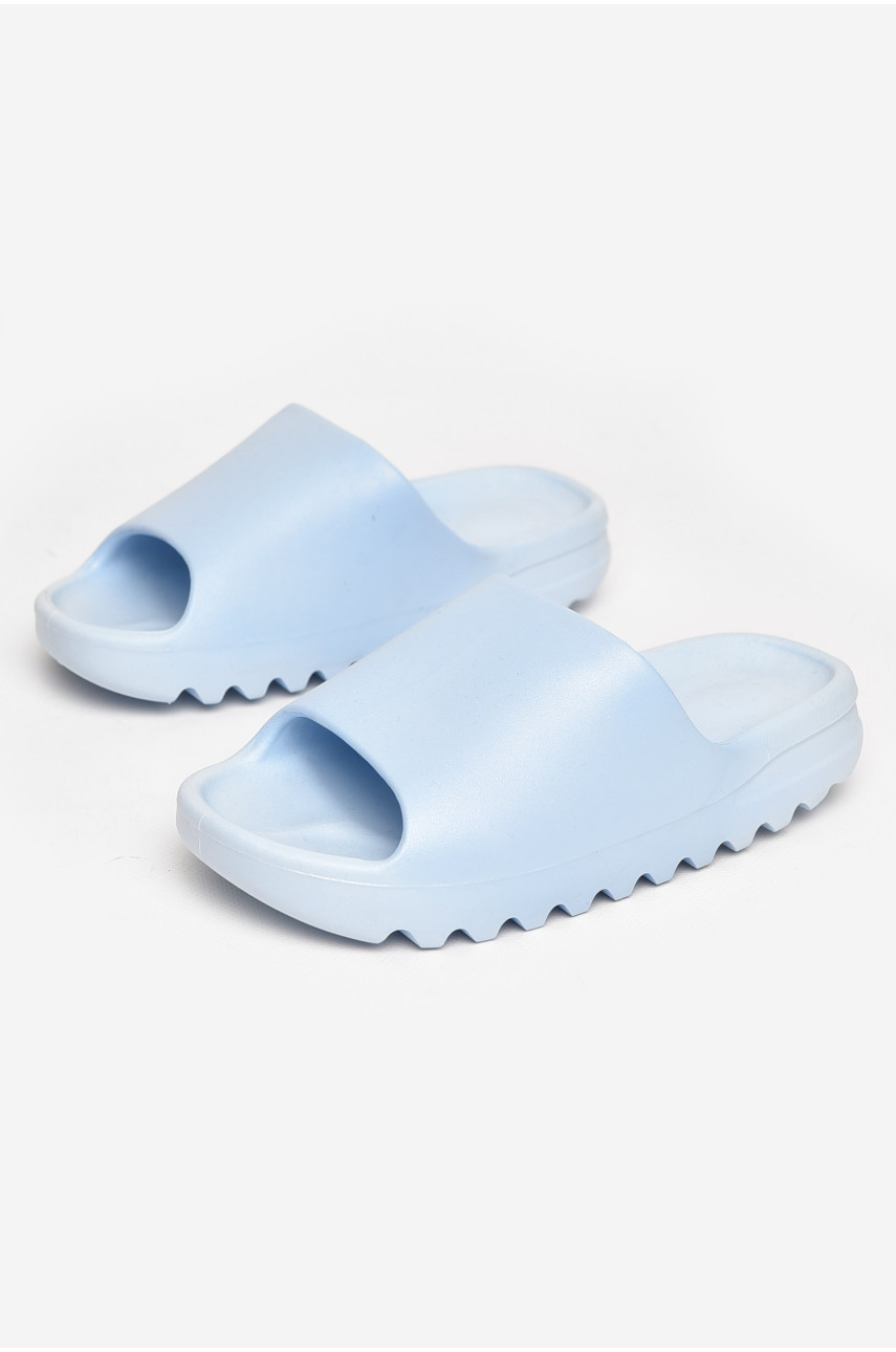 Шлепанцы резиновые женские голубого цвета 9017-6 211239