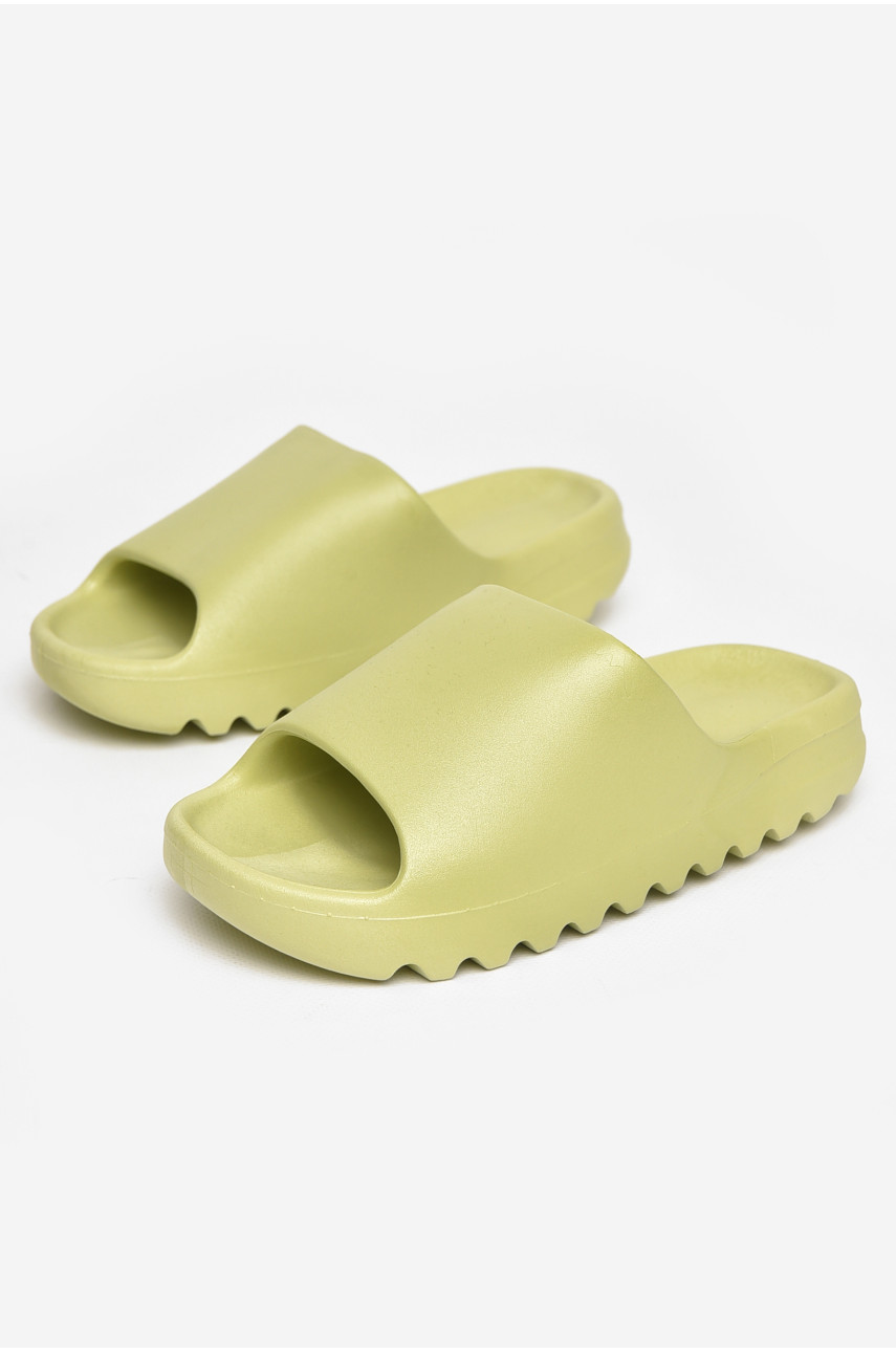 Шлепанцы резиновые женские оливкового цвета 9017-7 211241