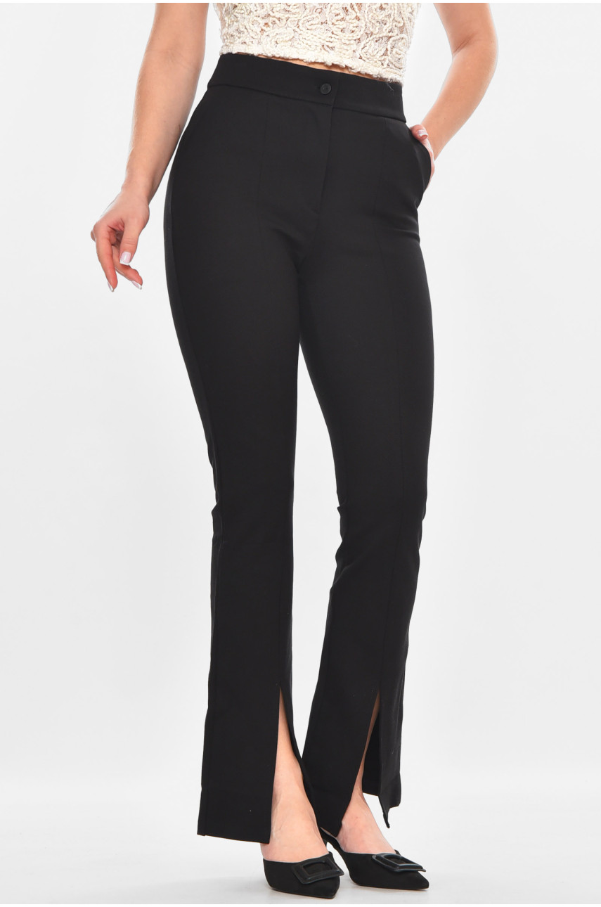 Штани жіночі однотонні чорного кольору 0122 211245