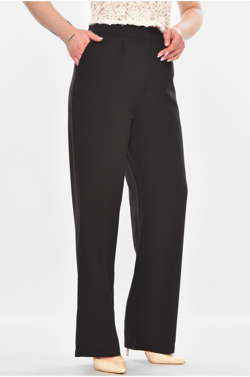 Брюки женские однотонные черного цвета 211247