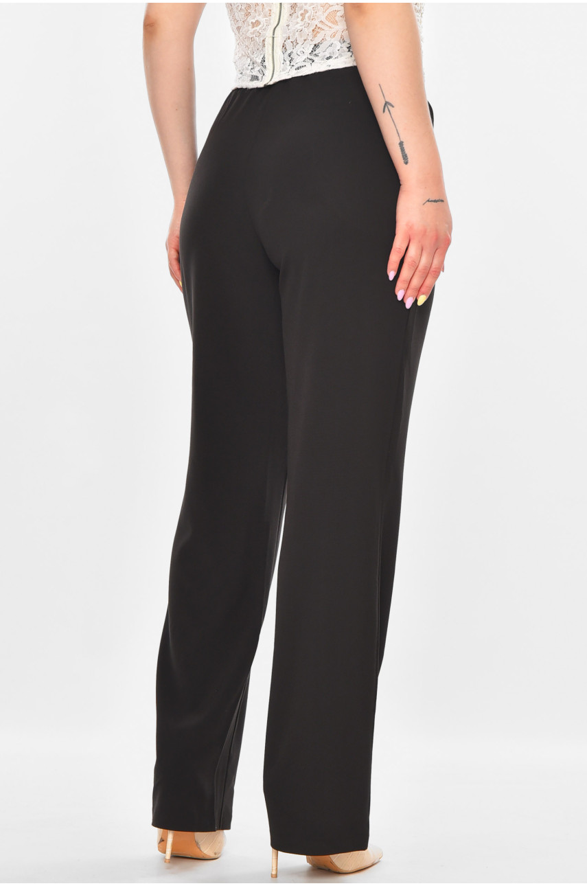 Брюки женские однотонные черного цвета 211247 Брюки женские однотонные черного цвета 211247