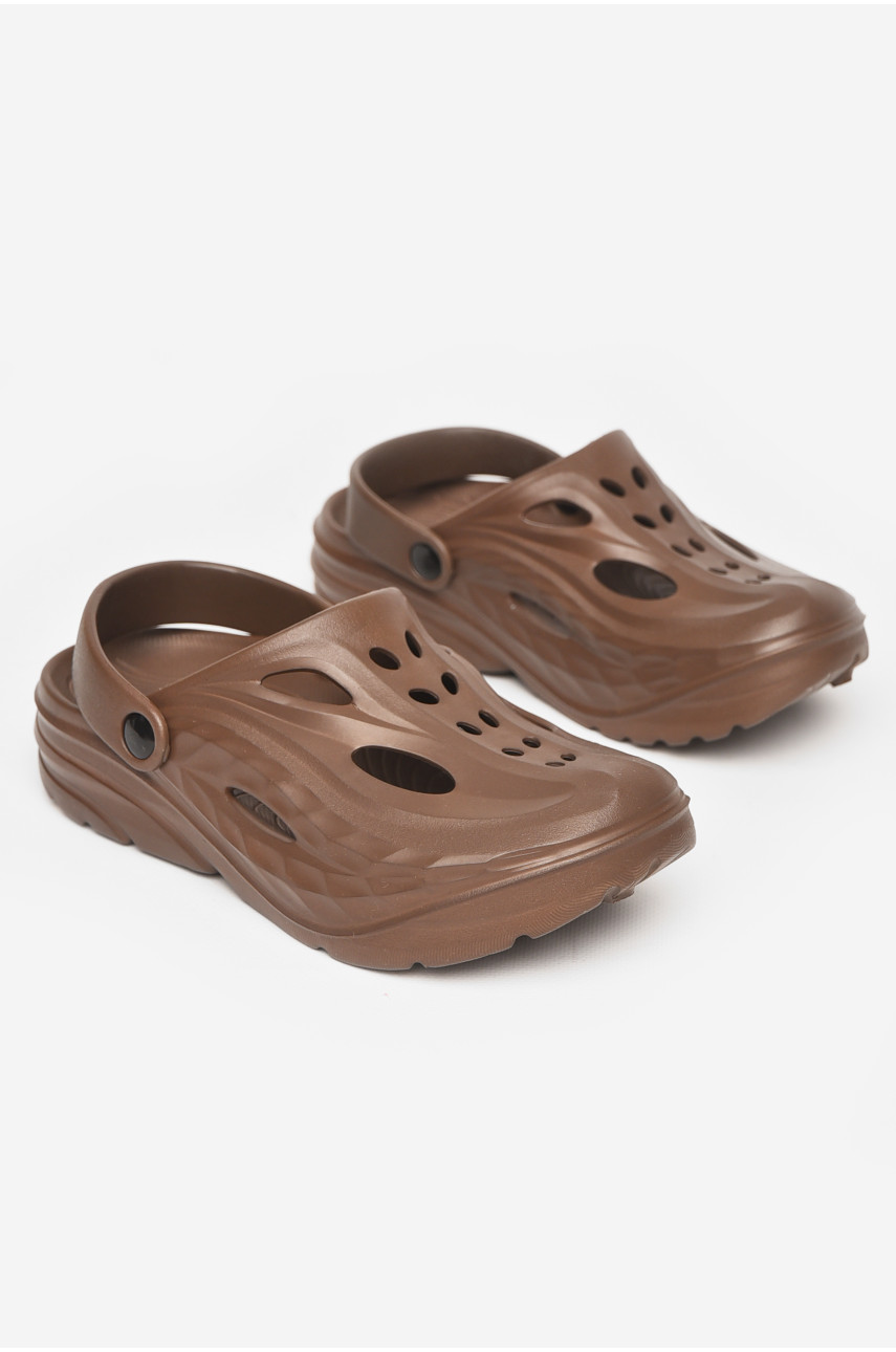 Кроксы женские шоколадного цвета 24710-2 211260
