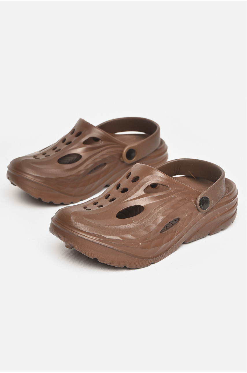 Кроксы женские шоколадного цвета 24710-2 211260