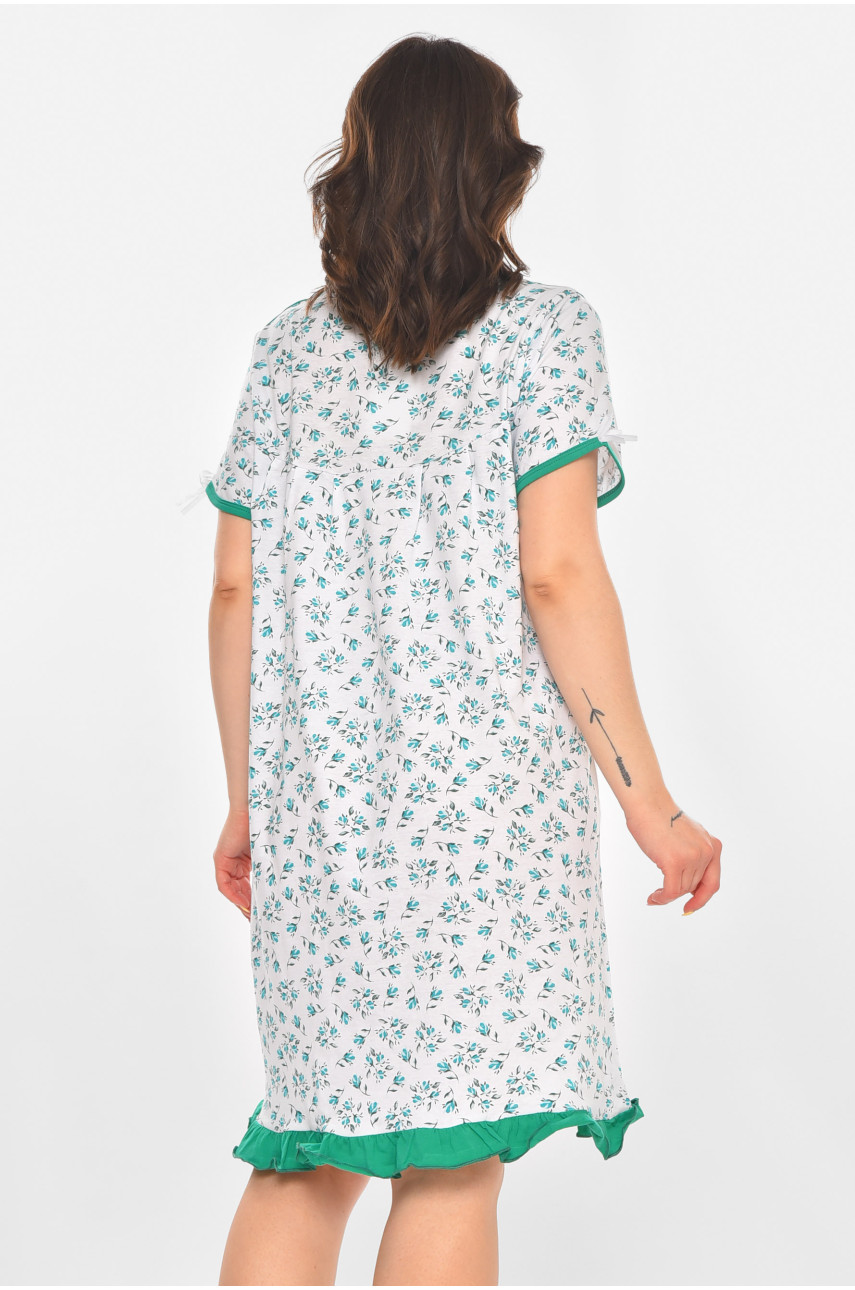 Ночная рубашка женская полубатальная белого цвета с принтом 1017 211263