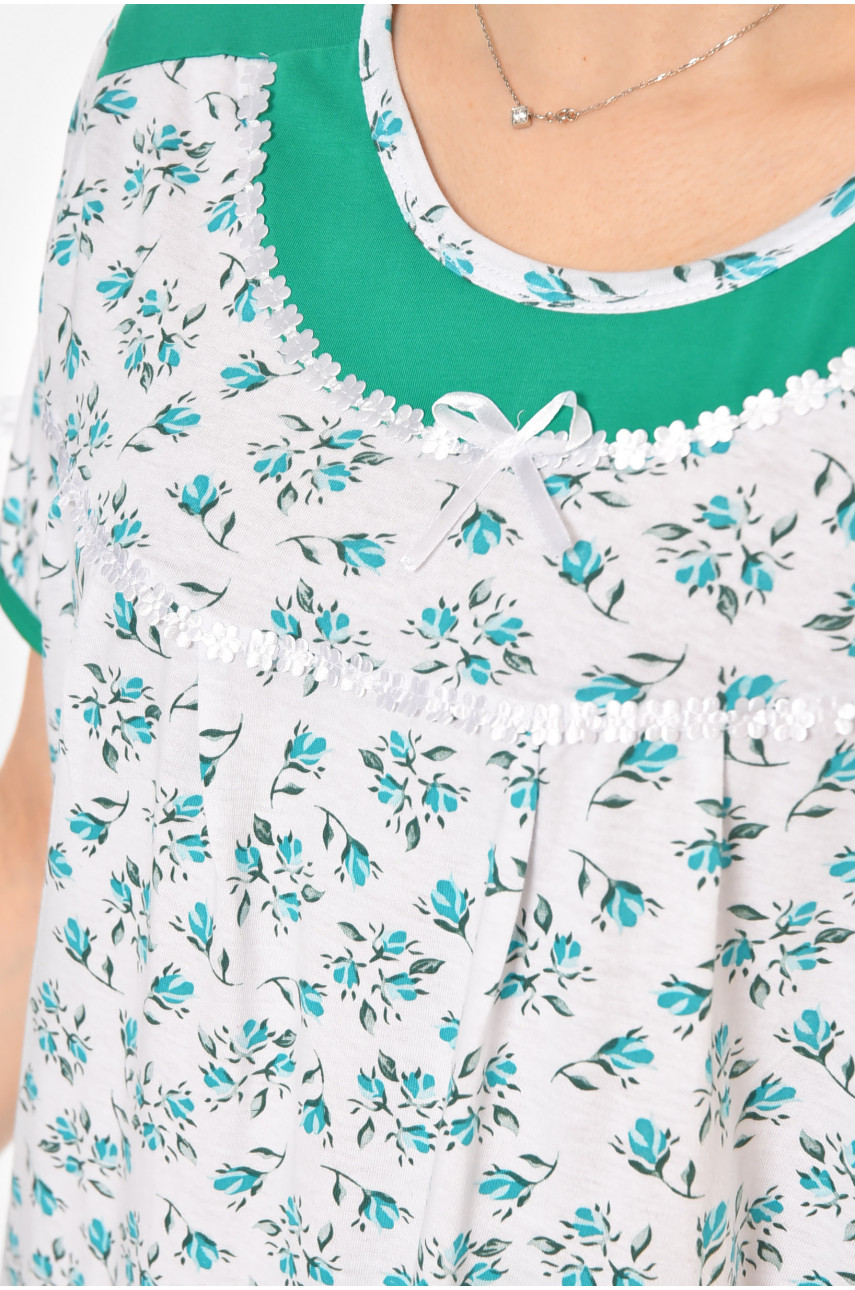 Ночная рубашка женская полубатальная белого цвета с принтом 1017 211263